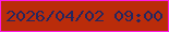 文字の大きさ：5、枠の色：fe1ce8、背景の色：ba2c0a、文字の色：25265e 無料ブログパーツのブログ時計