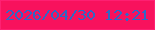 文字の大きさ：4、枠の色：fe2072、背景の色：f8125d、文字の色：3167c5 無料ブログパーツのブログ時計