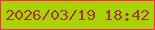 文字の大きさ：4、枠の色：fe225d、背景の色：a9d307、文字の色：a53a2d 無料ブログパーツのブログ時計