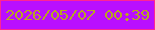 文字の大きさ：4、枠の色：fe2495、背景の色：b90fff、文字の色：b9a423 無料ブログパーツのブログ時計