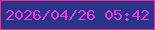 文字の大きさ：1、枠の色：fe267f、背景の色：26378b、文字の色：f535d9 無料ブログパーツのブログ時計