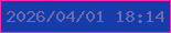 文字の大きさ：1、枠の色：fe28af、背景の色：163ca9、文字の色：6b6ab3 無料ブログパーツのブログ時計