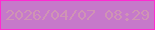 文字の大きさ：3、枠の色：fe2bd1、背景の色：c679ca、文字の色：cf94b4 無料ブログパーツのブログ時計