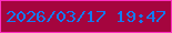 文字の大きさ：3、枠の色：fe2fc2、背景の色：a5053e、文字の色：117cf4 無料ブログパーツのブログ時計