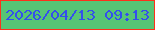 文字の大きさ：3、枠の色：fe311b、背景の色：57c575、文字の色：344fec 無料ブログパーツのブログ時計