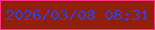 文字の大きさ：4、枠の色：fe3280、背景の色：901f0c、文字の色：313ee0 無料ブログパーツのブログ時計
