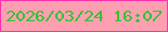 文字の大きさ：3、枠の色：fe33ab、背景の色：fd9fb1、文字の色：31c430 無料ブログパーツのブログ時計