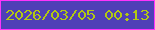 文字の大きさ：1、枠の色：fe33fd、背景の色：4f3fb7、文字の色：b2c812 無料ブログパーツのブログ時計