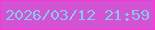 文字の大きさ：1、枠の色：fe34d5、背景の色：d253d4、文字の色：86c9e8 無料ブログパーツのブログ時計