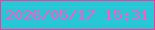 文字の大きさ：4、枠の色：fe359b、背景の色：27c7d5、文字の色：f65bc6 無料ブログパーツのブログ時計