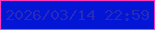 文字の大きさ：4、枠の色：fe36bb、背景の色：0316d5、文字の色：272abe 無料ブログパーツのブログ時計