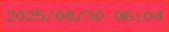 文字の大きさ：2、枠の色：fe3a12、背景の色：f93655、文字の色：756a3a 無料ブログパーツのブログ時計