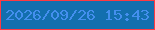 文字の大きさ：5、枠の色：fe3a42、背景の色：136fae、文字の色：448fee 無料ブログパーツのブログ時計