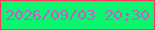 文字の大きさ：1、枠の色：fe3a5d、背景の色：0bf66f、文字の色：c85ad1 無料ブログパーツのブログ時計
