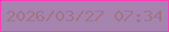 文字の大きさ：3、枠の色：fe3cb8、背景の色：a585b0、文字の色：a27384 無料ブログパーツのブログ時計