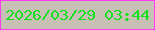 文字の大きさ：1、枠の色：fe3df1、背景の色：c8c0b5、文字の色：14df21 無料ブログパーツのブログ時計