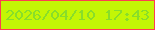文字の大きさ：1、枠の色：fe3e50、背景の色：c3f605、文字の色：88de2a 無料ブログパーツのブログ時計