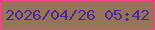 文字の大きさ：1、枠の色：fe4088、背景の色：957459、文字の色：4b2893 無料ブログパーツのブログ時計