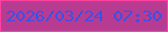 文字の大きさ：1、枠の色：fe41a0、背景の色：b83b92、文字の色：3652e9 無料ブログパーツのブログ時計