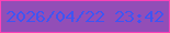 文字の大きさ：2、枠の色：fe41b7、背景の色：924eb7、文字の色：4055f2 無料ブログパーツのブログ時計
