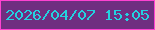 文字の大きさ：4、枠の色：fe42d1、背景の色：702e80、文字の色：23d2e0 無料ブログパーツのブログ時計