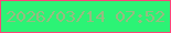 文字の大きさ：1、枠の色：fe457a、背景の色：2cf375、文字の色：98bb81 無料ブログパーツのブログ時計
