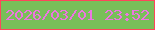 文字の大きさ：2、枠の色：fe465b、背景の色：79bf59、文字の色：ed75e1 無料ブログパーツのブログ時計