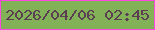 文字の大きさ：1、枠の色：fe46e0、背景の色：83b157、文字の色：5a3f53 無料ブログパーツのブログ時計