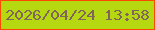 文字の大きさ：5、枠の色：fe4901、背景の色：b6d810、文字の色：81645c 無料ブログパーツのブログ時計