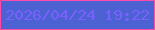 文字の大きさ：5、枠の色：fe4aa9、背景の色：4c61d2、文字の色：7a60ff 無料ブログパーツのブログ時計