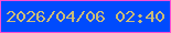 文字の大きさ：4、枠の色：fe4ed5、背景の色：004bfd、文字の色：cabc77 無料ブログパーツのブログ時計