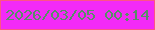 文字の大きさ：2、枠の色：fe5386、背景の色：f32af7、文字の色：588e67 無料ブログパーツのブログ時計