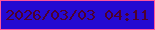 文字の大きさ：1、枠の色：fe559c、背景の色：2509d1、文字の色：4d012f 無料ブログパーツのブログ時計