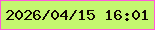 文字の大きさ：5、枠の色：fe59dc、背景の色：c4f670、文字の色：110803 無料ブログパーツのブログ時計