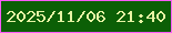 文字の大きさ：2、枠の色：fe5af8、背景の色：0c5f06、文字の色：e7f4a4 無料ブログパーツのブログ時計