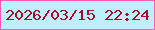文字の大きさ：2、枠の色：fe5bb5、背景の色：bef0fb、文字の色：ab0a2b 無料ブログパーツのブログ時計
