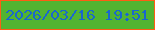 文字の大きさ：1、枠の色：fe5d14、背景の色：52b431、文字の色：1967ce 無料ブログパーツのブログ時計