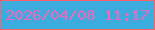 文字の大きさ：2、枠の色：fe6266、背景の色：3cabdd、文字の色：ec6abd 無料ブログパーツのブログ時計