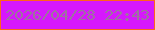 文字の大きさ：4、枠の色：fe6419、背景の色：d618fc、文字の色：9d739e 無料ブログパーツのブログ時計