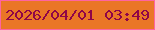 文字の大きさ：4、枠の色：fe64a0、背景の色：ea7626、文字の色：8f0548 無料ブログパーツのブログ時計