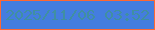 文字の大きさ：1、枠の色：fe6733、背景の色：447ddf、文字の色：408fa2 無料ブログパーツのブログ時計
