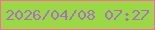 文字の大きさ：3、枠の色：fe67aa、背景の色：9ad844、文字の色：a970c5 無料ブログパーツのブログ時計