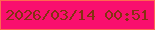 文字の大きさ：2、枠の色：fe6850、背景の色：f90f6e、文字の色：833211 無料ブログパーツのブログ時計