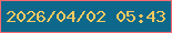 文字の大きさ：2、枠の色：fe6971、背景の色：0e688b、文字の色：f9ca5f 無料ブログパーツのブログ時計