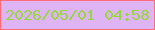 文字の大きさ：5、枠の色：fe6c78、背景の色：deb4f5、文字の色：96d73c 無料ブログパーツのブログ時計