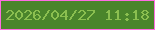 文字の大きさ：5、枠の色：fe6ce2、背景の色：4a852b、文字の色：8bbf50 無料ブログパーツのブログ時計