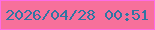 文字の大きさ：3、枠の色：fe6ce5、背景の色：f7709b、文字の色：3075a2 無料ブログパーツのブログ時計