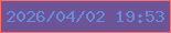文字の大きさ：4、枠の色：fe6d6a、背景の色：6d5497、文字の色：688cdb 無料ブログパーツのブログ時計