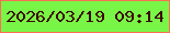 文字の大きさ：3、枠の色：fe6e57、背景の色：78f546、文字の色：3c0a02 無料ブログパーツのブログ時計