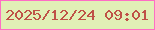 文字の大きさ：1、枠の色：fe6ec4、背景の色：e1f0b6、文字の色：bf5247 無料ブログパーツのブログ時計